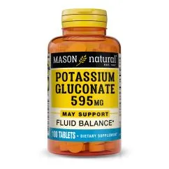 Витамины и минералы Mason Natural Potassium Gluconate 595 мг 100 таблеток (0311845061812)