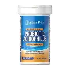 Пробіотики та пребіотики Puritan's Pride Probiotic Acidophilus 3 billion 100 капсул (0074312115400)