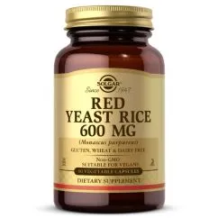 Натуральна добавка Solgar Red Yeast Rice 600 mg 60 вегакапсул (0033984023246)