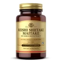 Натуральна добавка Solgar Reishi Shiitake Maitake Mushroom Extract 50 вегакапсул (0033984023277)