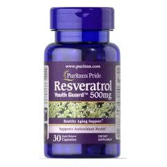 Натуральна добавка Puritan's Pride Resveratrol 500 mg 30 капсул (0025077310425)