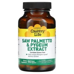 Натуральная добавка Country Life Saw Palmetto & Pygeum Extract 90 вегакапсул (015794019008)
