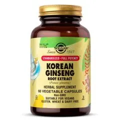 Натуральная добавка Solgar SFP Korean Ginseng Root Extract 60 вегакапсул (0033984041387)