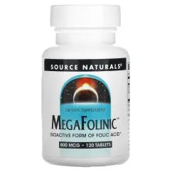 Витамины и минералы Source Naturals MegaFolinic 800 мг 120 таблеток (021078020288)