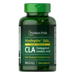 Жироспалювач Puritan's Pride Super Strength Myo-Leptin CLA 1500 mg, 90 капсул (025077316403)