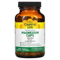 Вітаміни та мінерали Country Life Target-Mins Magnesium Caps with Silica 300 мг 120 вегакапсул (015794024750)