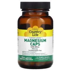 Вітаміни та мінерали Country Life Target-Mins Magnesium Caps with Silica 300 мг 60 вегакапсул (015794024743)
