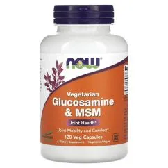 Препарат для суставов и связок Now Foods Vegetarian Glucosamine & MSM 120 вегакапсул (0733739031303)