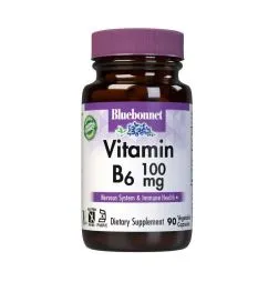 Вітаміни та мінерали Bluebonnet Vitamin B6 100 мг 90 вегакапсул (CN13246)