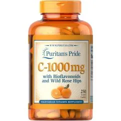 Вітаміни та мінерали Puritan's Pride Vitamin C-1000 мг with Bioflavonoids & Rose Hips 250 каплет (0074312140730)