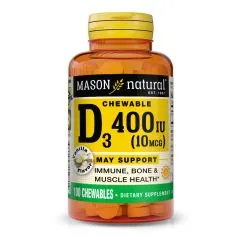 Витамины и минералы Mason Natural Vitamin D3 400 IU 100 жевательных таблеток (0311845150714)