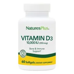 Вітаміни та мінерали Natures Plus Vitamin D3 10000 IU 60 капсул (CN11713)