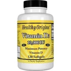 Вітаміни та мінерали Healthy Origins Vitamin D3 10000 IU 120 капсул (0603573153533)