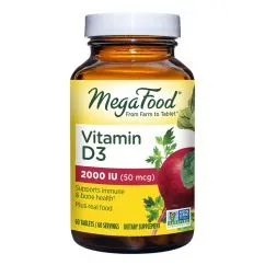 Вітаміни та мінерали MegaFood Vitamin D3 2000 UI 60 таблеток (0051494102213)