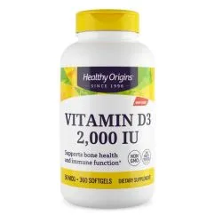 Вітаміни та мінерали Healthy Origins Vitamin D3 2000 IU 360 капсул (0603573153786)