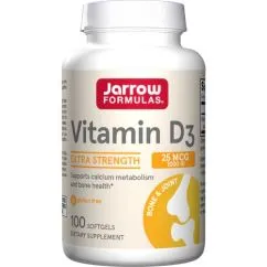 Вітаміни та мінерали Jarrow Formulas Vitamin D3 1000 IU 100 капсул (0790011300038)