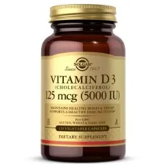 Вітаміни та мінерали Solgar Vitamin D3 125 мкг 120 вегакапсул (0305251218892)