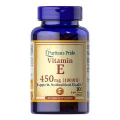 Витамины и минералы Puritan's Pride Vitamin E 1000 IU (450 мг) 100 капсул (074312117817)