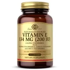 Вітаміни та мінерали Solgar Vitamin E 134 мг (200 IU) Mixed Tocopherols 100 капсул (CN12416)
