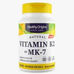 Вітаміни та мінерали Healthy Origins Vitamin K2 as MK-7 Natural 100 мкг 60 вегакапсул (0603573274429)