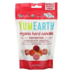 Заменитель питания YumEarth Organic Hard Candies (леденецы), 93.5 грамм Дикая мята (890146001500)