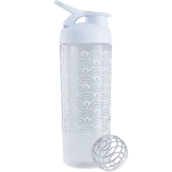 Шейкер Blender Bottle Sleek з кулькою 820 мл (Clamshell Patern) White/White