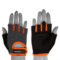 Перчатки для фитнеса PowerPlay PP-2935 (женские) Серо-оранжевые S - фото №2