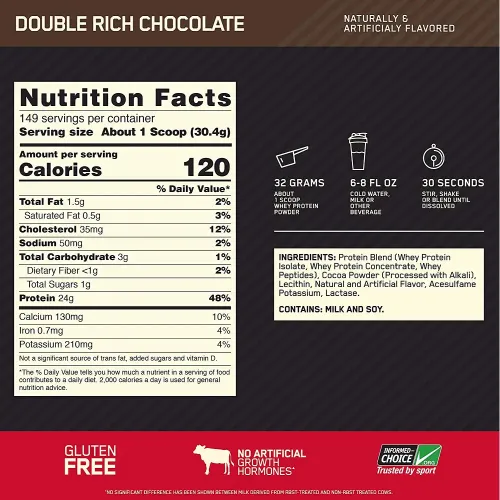 Протеїн Optimum Nutrition 100% Whey Gold Standard 4.54 кг Double Rich Chocolate (748927028713) - фото №2