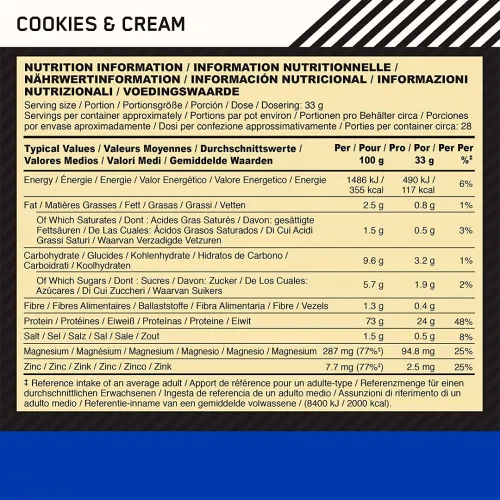 Казеин Optimum Nutrition 100% Casein Protein 1.818 кг Cookies n Cream (748927024289) - фото №2