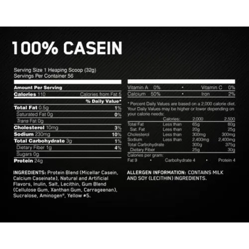 Протеїн Optimum Nutrition 100% Casein Protein 1.818 кг Vanilla (748927024180) - фото №2
