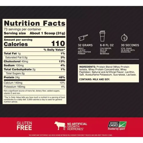 Протеїн Optimum Nutrition 100% Whey Gold Standard 4.54 кг Vanilla Ice Cream (748927028744) - фото №2