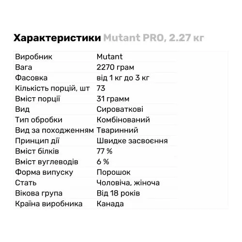 Протеїн Mutant Pro 2270 г Rich chocolate (627933254029) - фото №3