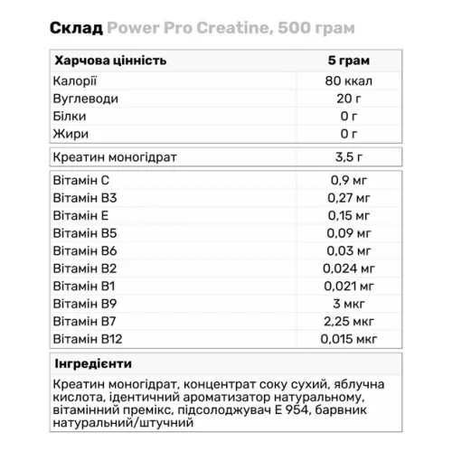 Креатин Power Pro 500 г Мохіто (4820113922138) - фото №4