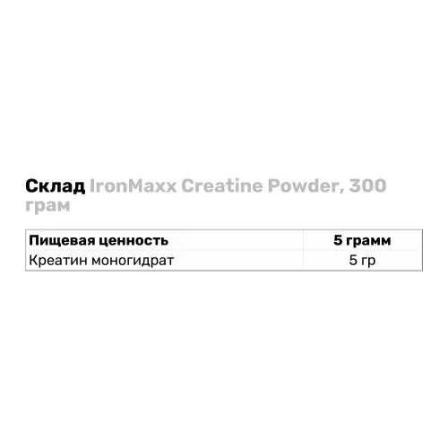Креатин IronMaxx Creatine Powder натуральний 300 г (4260426830124) - фото №5