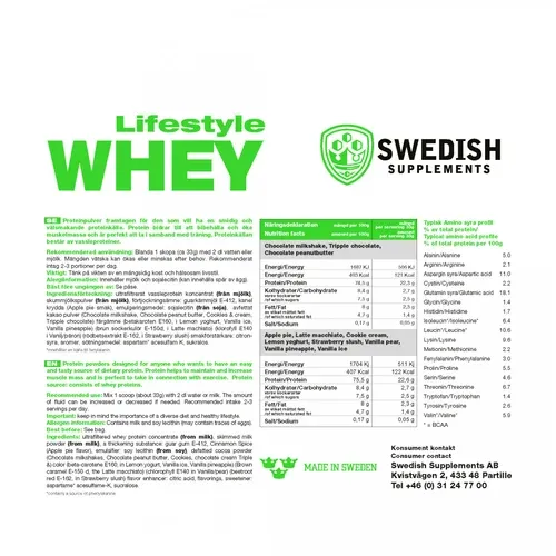 Протеин Swedish Supplements Lifestyle Whey 1 кг Chocolate Milkshake (7350069380920) - фото №2