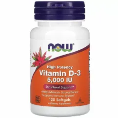 Витамины Now Foods Vitamin D3 5000 ME 120 софт гель (733739003720)