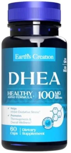 Стимулятор тестостерона Earth's Creation DHEA 100 mg 60 капсул (608786008557)