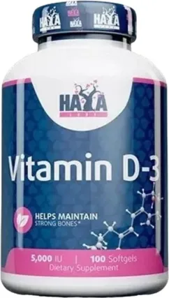 Вітаміни Haya Labs Vitamin D-3 / 5000 IU 100 софт гель (854822007828)