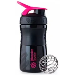 Шейкер Blender Bottle SportMixer з кулькою 590 мл Black/Pink (847280030293)