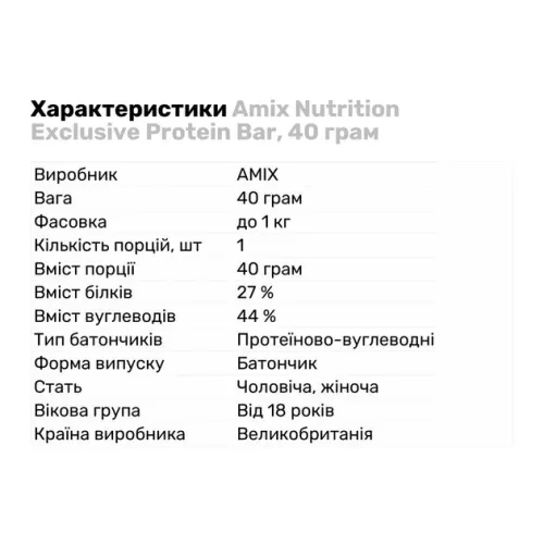 Батончик Amix Exclusive Protein Bar 40 г 1/24 Лесные фрукты (8594060004617) - фото №2