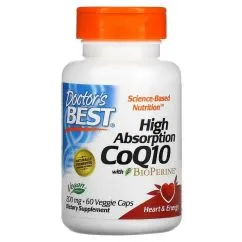Витамины и минералы Doctor's Best CoQ10 200 mg high absorption 60 veg caps (753950001114)