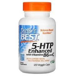 Вітаміни та мінерали Doctor's Best 5-HTP Enhanced with Vitamins B6 and C 120 veg caps (753950001206)