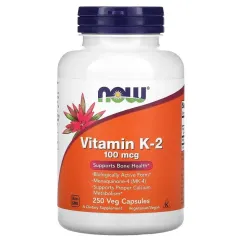Вітаміни та мінерали Now Foods Vitamin K-2 100 mcg 250 veg caps (733739009913)