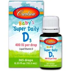 Вітаміни та мінерали Carlson Labs Baby's Super Daily D3 400 IU (10 mcg) 10,3 ml (088395012501)