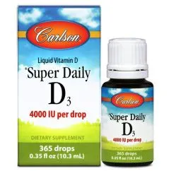 Витамины и минералы Carlson Labs Super Daily D3 Liquid 4000 IU 10,3 ml (088395012907)