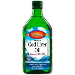 Вітаміни та мінерали Carlson Labs Cod Liver Oil 1,100 mg Omega-3s + Vitamins A & D3 500 ml (088395013225)