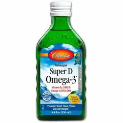 Вітаміни та мінерали Carlson Labs Super D Omega 3 (2000 IU Vitamin D3 + 1,100 mg Omega-3s) 250 mL (088395014024)