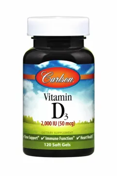 Вітаміни та мінерали Carlson Labs Vitamin D3 2000 IU 120 soft gels (088395014611)