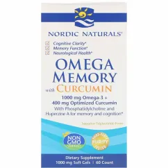 Витамины и минералы Nordic Naturals Omega Memory with Curcumin 1000 mg omega-3 + 400 mg curcumin 60 soft gels (768990018787)
