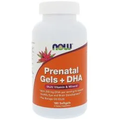 Вітаміни та мінерали Now Foods Prenatal Gels + DHA 180 softgels (733739038111)